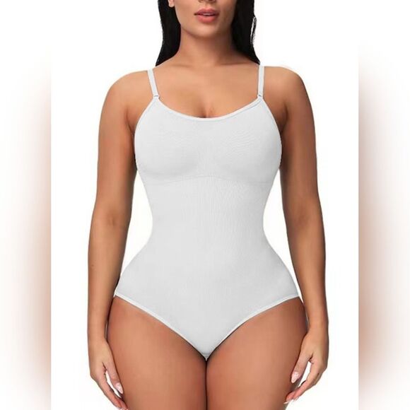 six eight ten Other - Seamless Scoop Neck Shaping Bodysuit Plus Size White